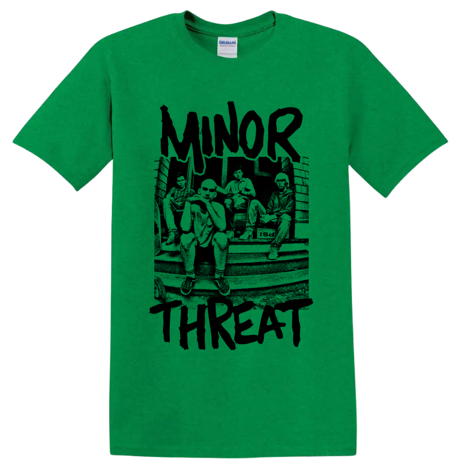 Minor Threat hardcore punk band graphic print on a Antic Irish Green T Shirt