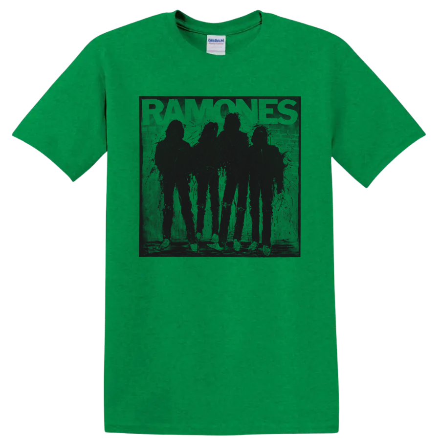 Ramones punk rock band vintage graphic print on a Antic Irish Green T Shirt