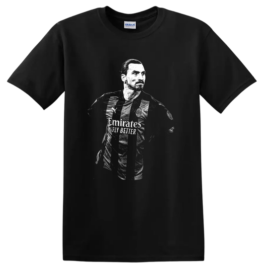 Retro soccer portrait of Zlatan Ibrahimović legend style T - Black
