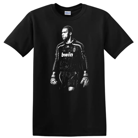 Black and white retro soccer portrait of Nelson de Jesus Silva T - Black