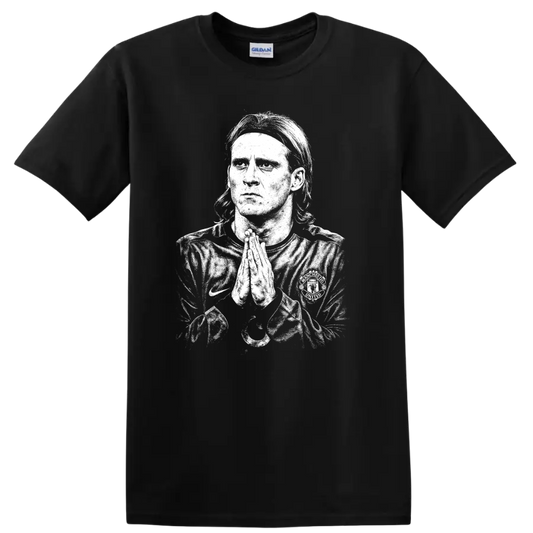 Retro soccer portrait graphic of Diego Forlán legend style on T - Black
