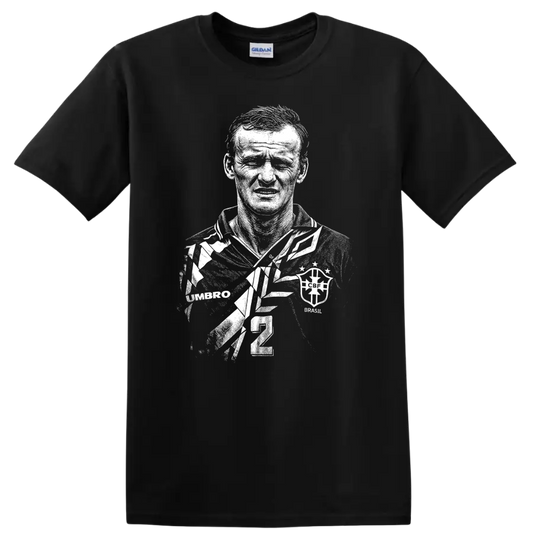 Black and white retro soccer portrait of Cláudio Taffarel T-shirt - Black