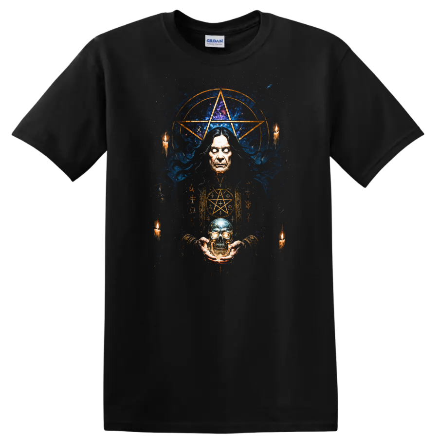 Heavy Metal Occult Legend Skull T Shirt Retro Rock Album Cover Style - Black