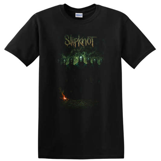 Slipknot Retro Heavy Metal Band Album Cover Style T Shirt - Black