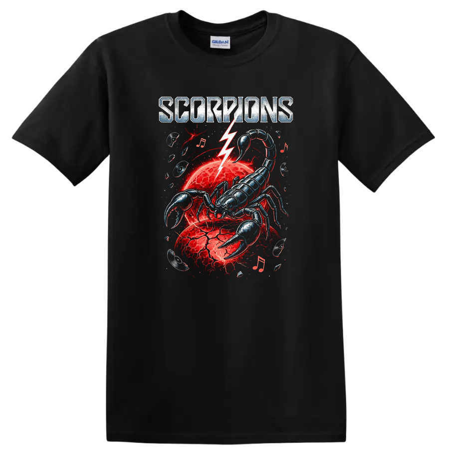 Scorpions Retro Rock Heavy Metal Album Style T Shirt - Black