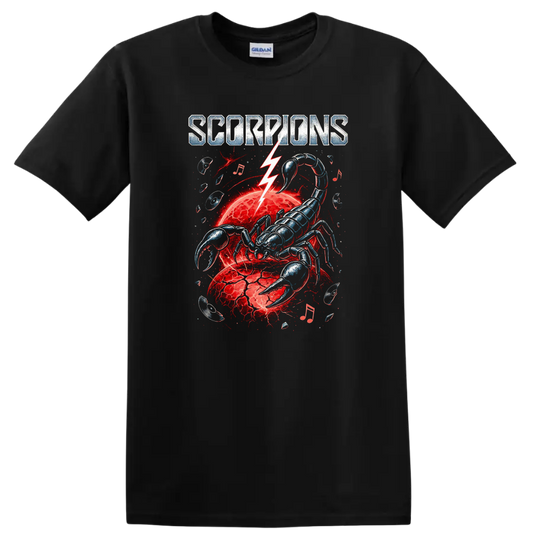 Scorpions Retro Rock Heavy Metal Album Style T Shirt - Black