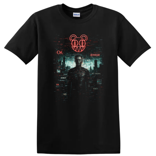Vintage Classic Rock Album Cover Art T Shirt inspired by Radiohead on a Black T Shirt
