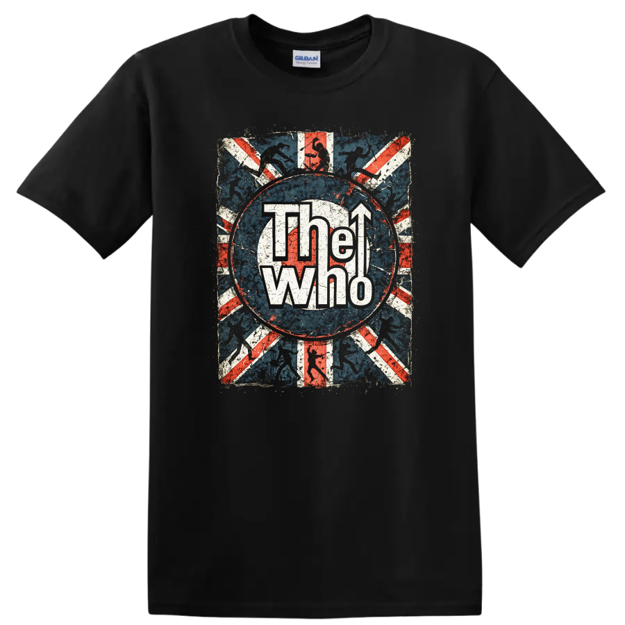 The Who Retro Rock Band Album Cover Style T Shirt - Black