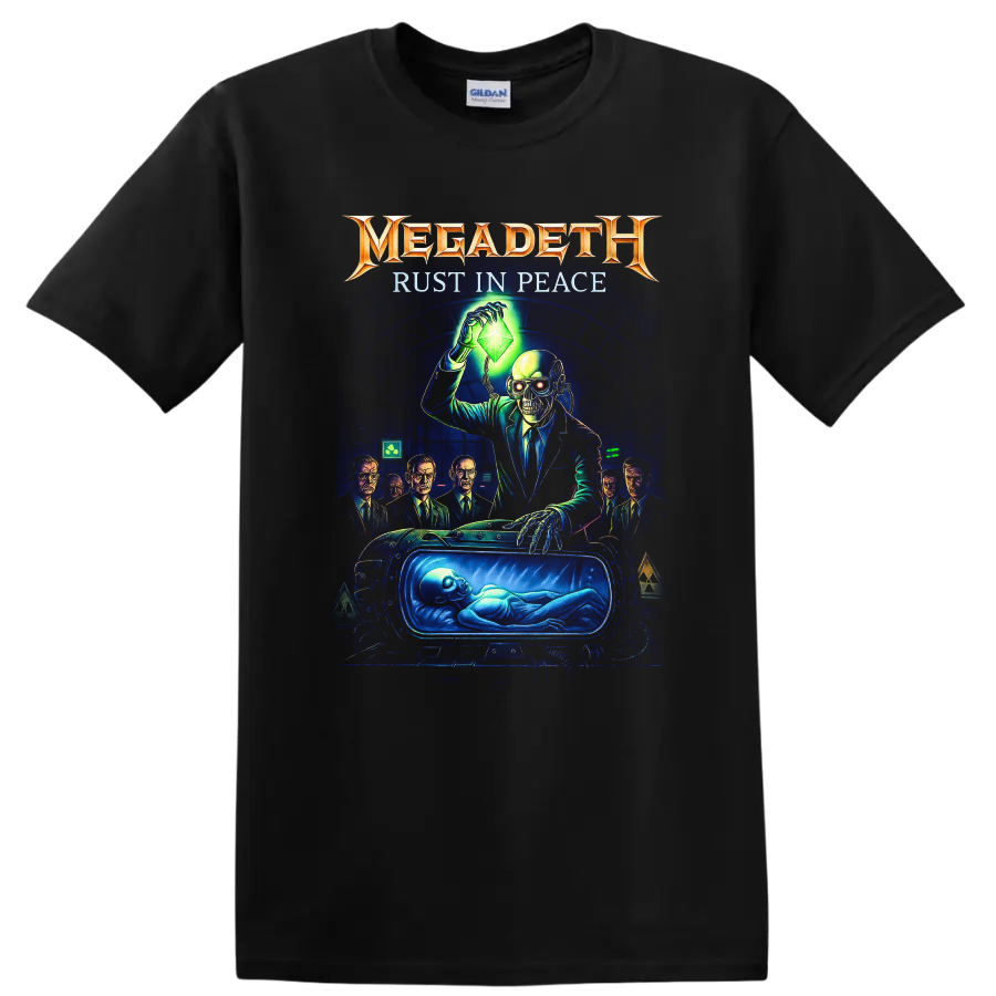 Megadeth Rust In Peace Retro Heavy Metal Album Art T Shirt - Black