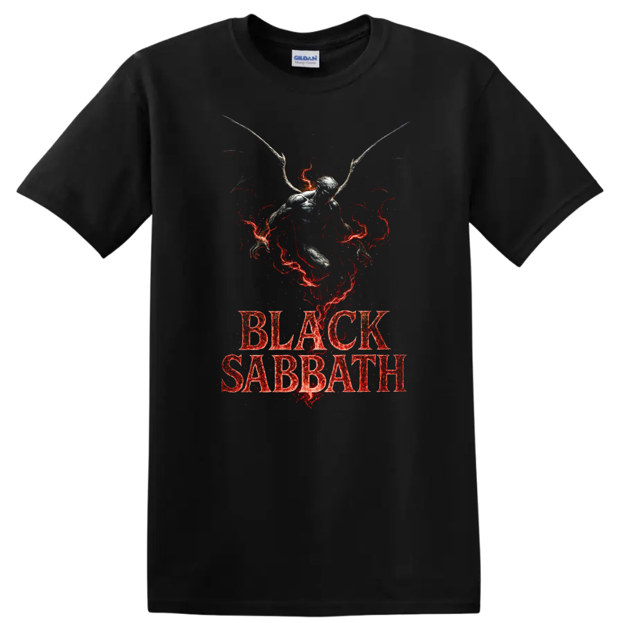 Black Sabbath Heavy Metal Legend Style T Shirt Retro Rock Graphic - Black