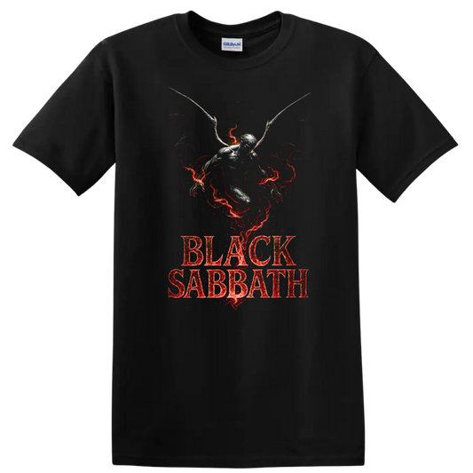 Black Sabbath Heavy Metal Legend Style T Shirt Retro Rock Graphic - Black