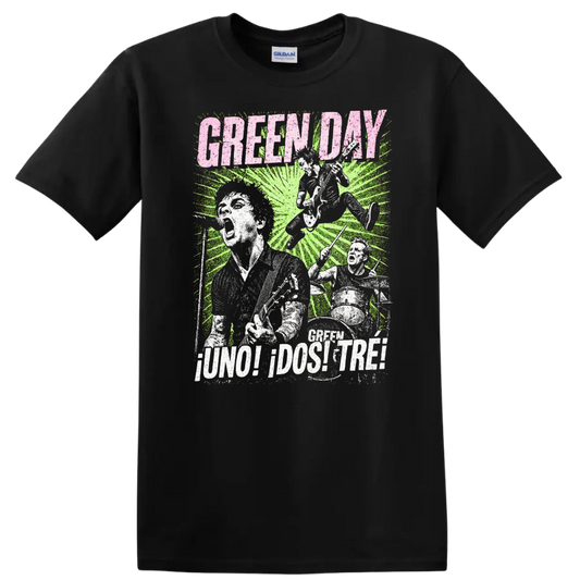 Green Day Punk Rock Retro Heavy Metal Album Style T Shirt - Black
