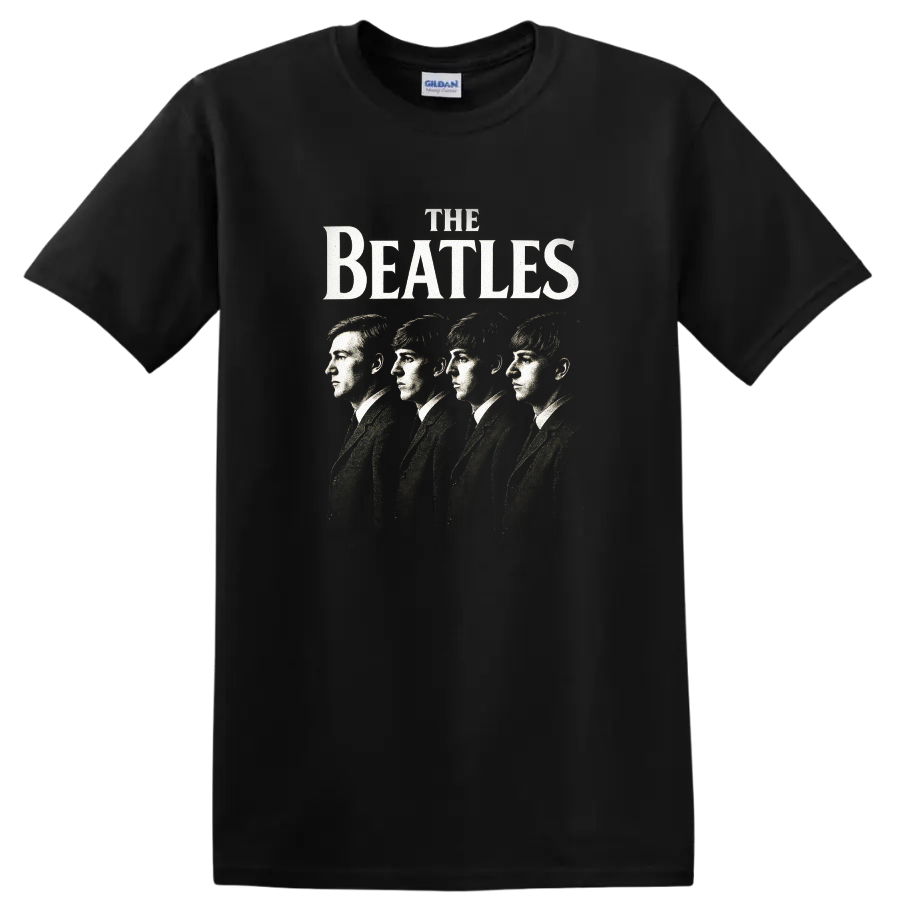 The Beatles Retro Rock Album Cover Style T Shirt - Black