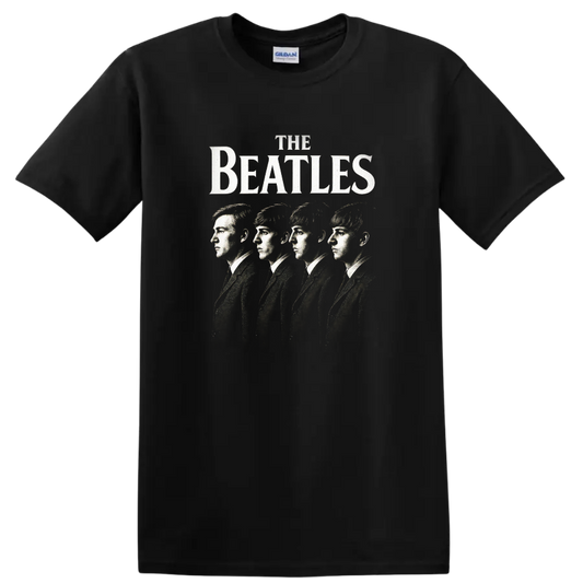 The Beatles Retro Rock Album Cover Style T Shirt - Black