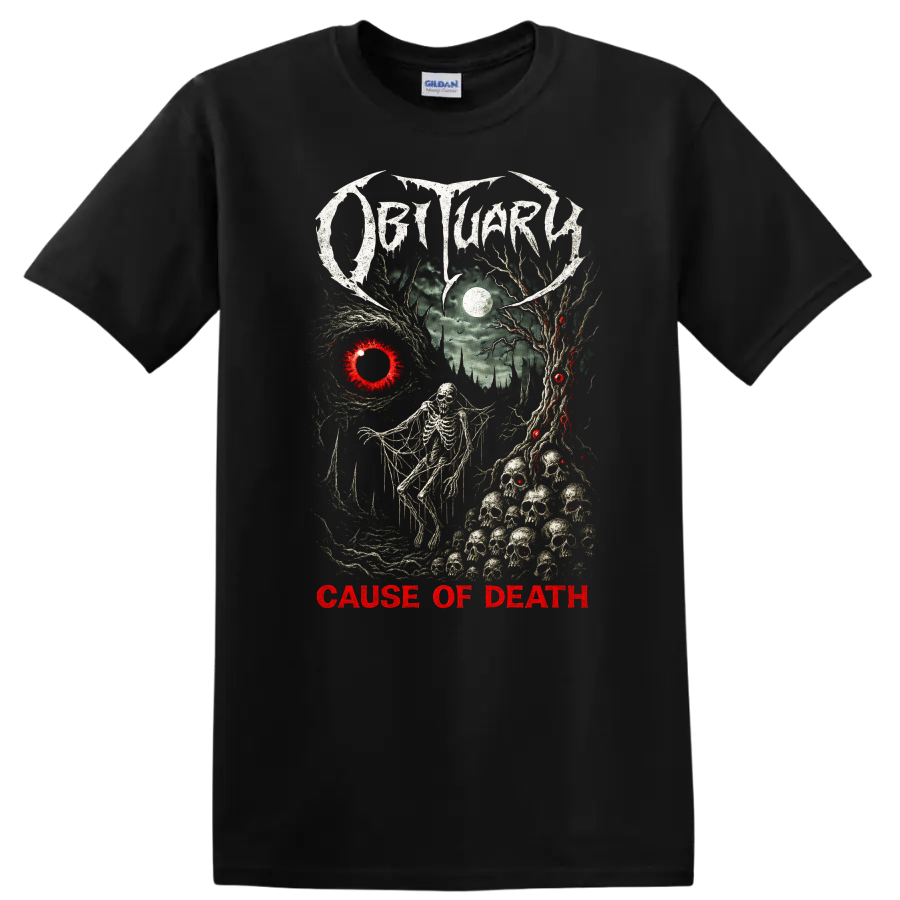 Death Metal Cause of Death Retro Heavy Metal Album Cover T Shirt - Black