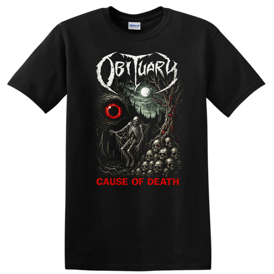 Death Metal Cause of Death Retro Heavy Metal Album Cover T Shirt - Black
