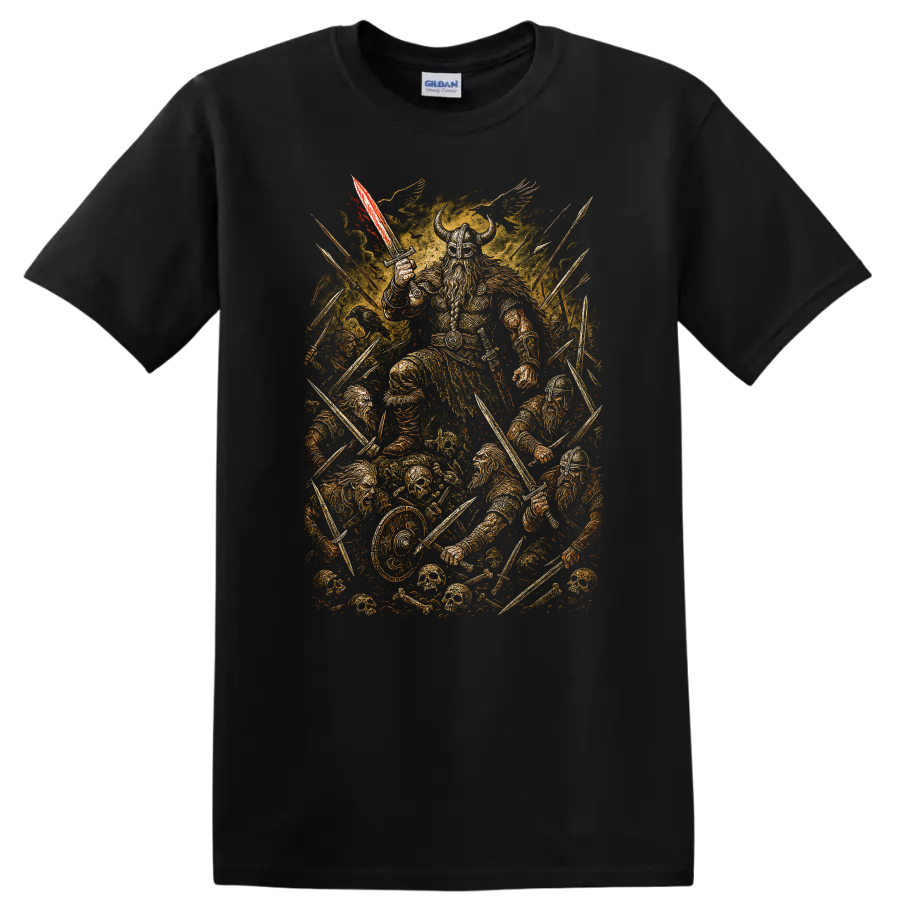 Retro Heavy Metal Warrior T Shirt Vintage Rock Album Cover Style - Black