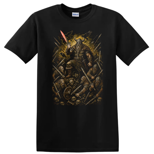 Retro Heavy Metal Warrior T Shirt Vintage Rock Album Cover Style - Black