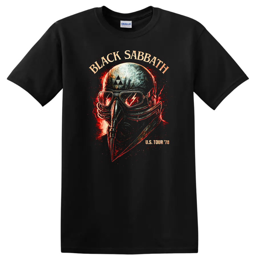 Black Sabbath Retro Heavy Metal Album Style T Shirt for Rock Fans - Black