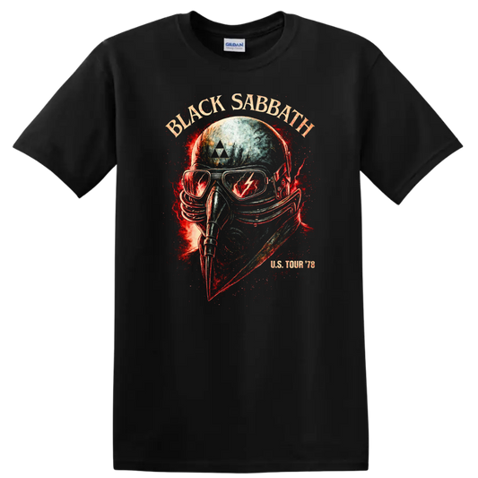 Black Sabbath Retro Heavy Metal Album Style T Shirt for Rock Fans - Black