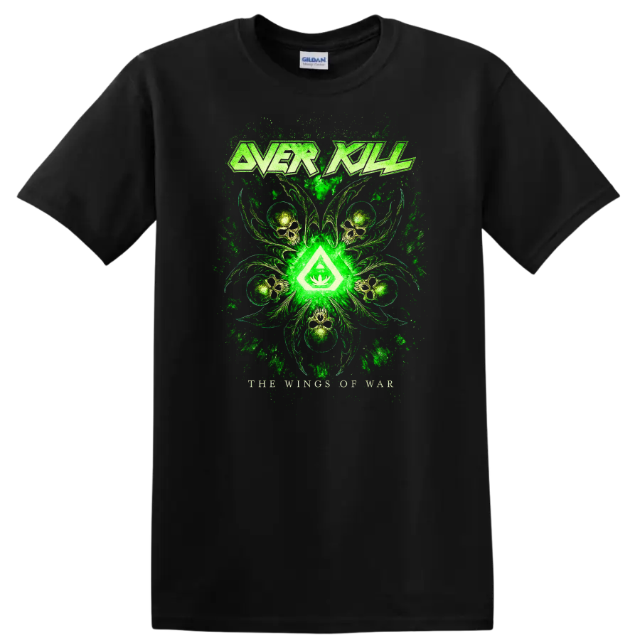 Overkill Green Heavy Metal Album Cover Style T Shirt - Black