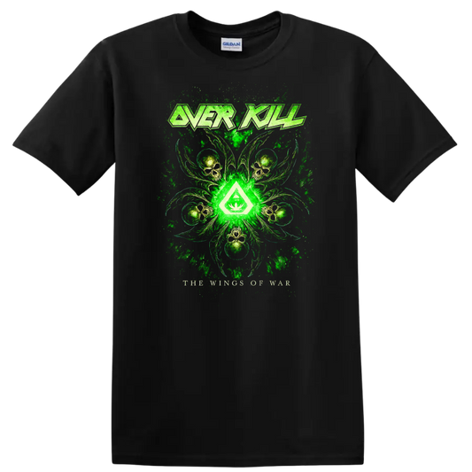 Overkill Green Heavy Metal Album Cover Style T Shirt - Black