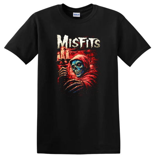 Misfits Horror Skull Heavy Metal Album Style T Shirt - Black