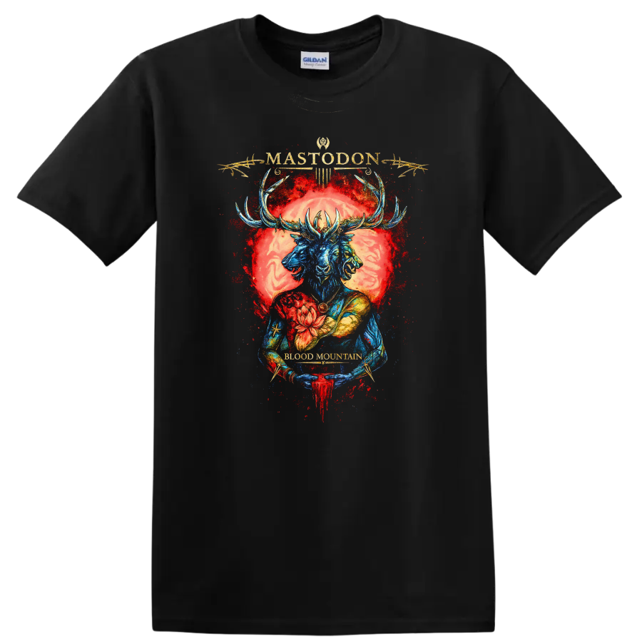 Mastodon Retro Heavy Metal Album Cover Style T Shirt - Black