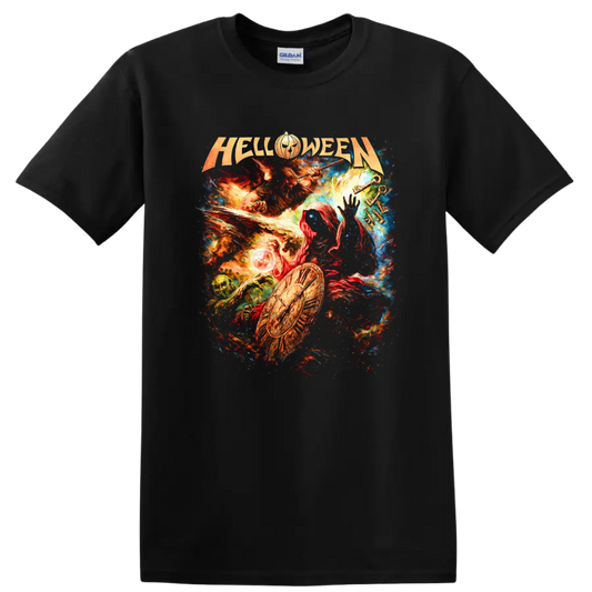 Halloween Heavy Metal Retro Rock Album Cover Style T Shirt - Black