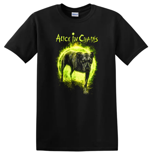 Alice in Chains Retro Heavy Metal Album Art T Shirt - Black