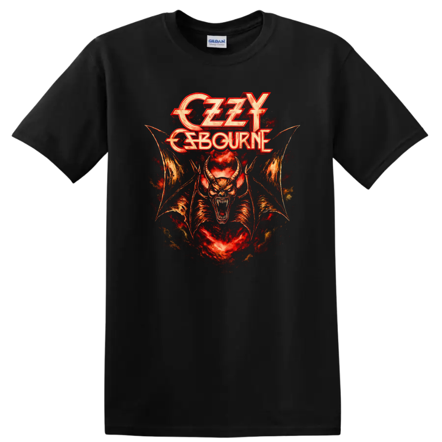 Ozzy Osbourne Retro Heavy Metal Demon T Shirt Vintage Rock Legend - Black