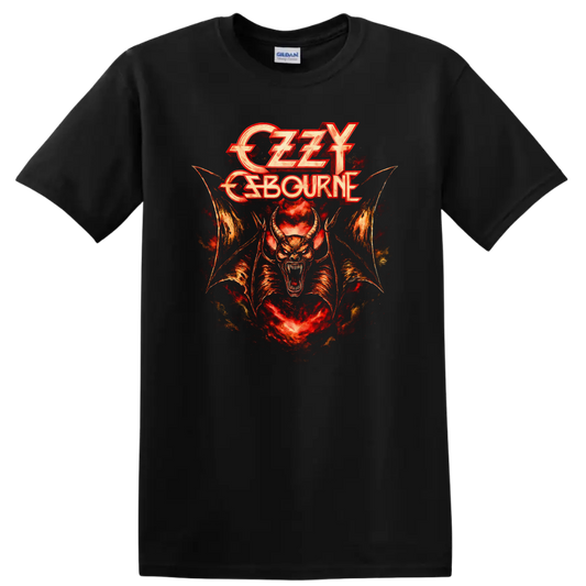 Ozzy Osbourne Retro Heavy Metal Demon T Shirt Vintage Rock Legend - Black