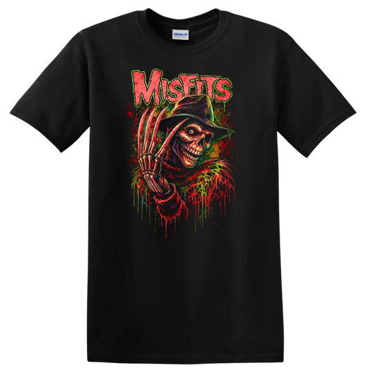 Misfits Retro Heavy Metal Skull T Shirt Neon Album Cover Legend - Black
