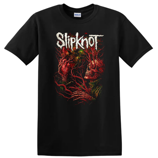 Slipknot Heavy Metal Band Logo Style T Shirt Retro Rock Graphic - Black