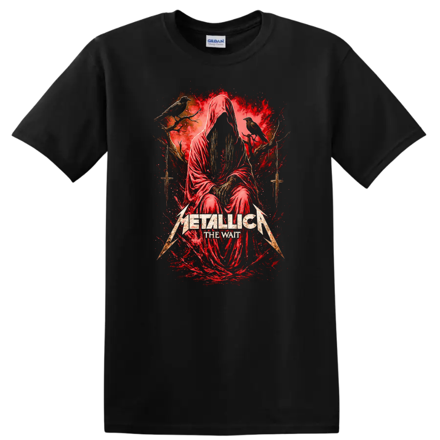 Metallica The Wait Retro Heavy Metal Album Art T Shirt - Black