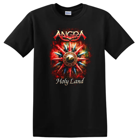 ANGRA Holy Land Retro Heavy Metal Album Art T Shirt - Black