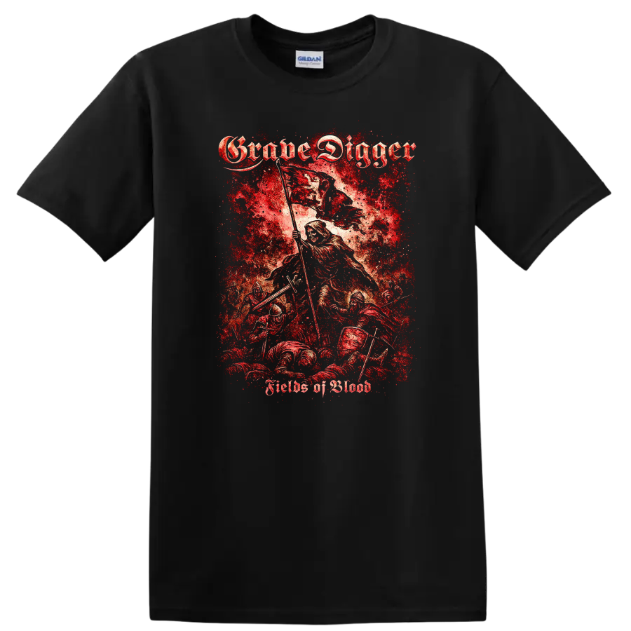 Grim Reaper Retro Heavy Metal Album Cover Legend Style T Shirt - Black