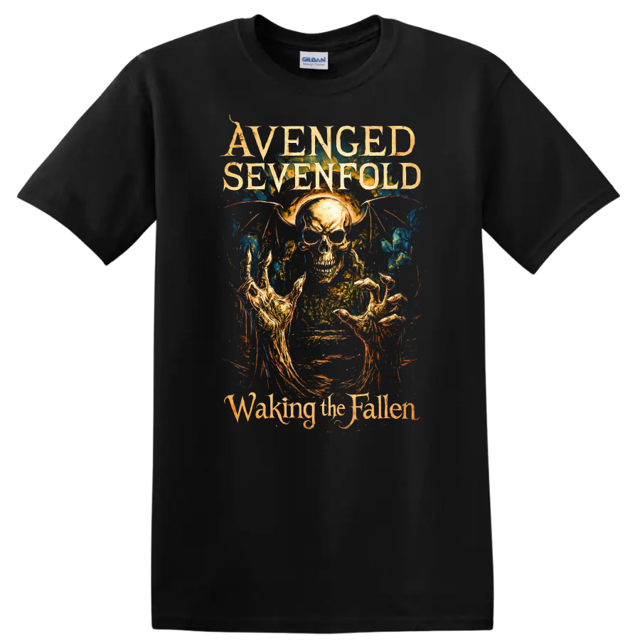 Avenged Sevenfold Waking the Fallen Retro Metal Album Art T Shirt - Black