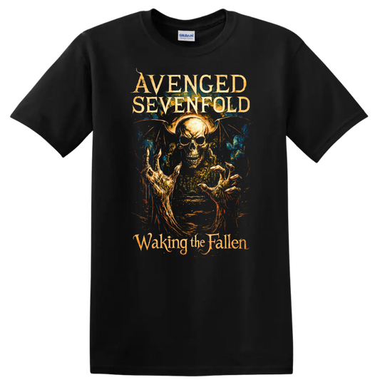 Avenged Sevenfold Waking the Fallen Retro Metal Album Art T Shirt - Black