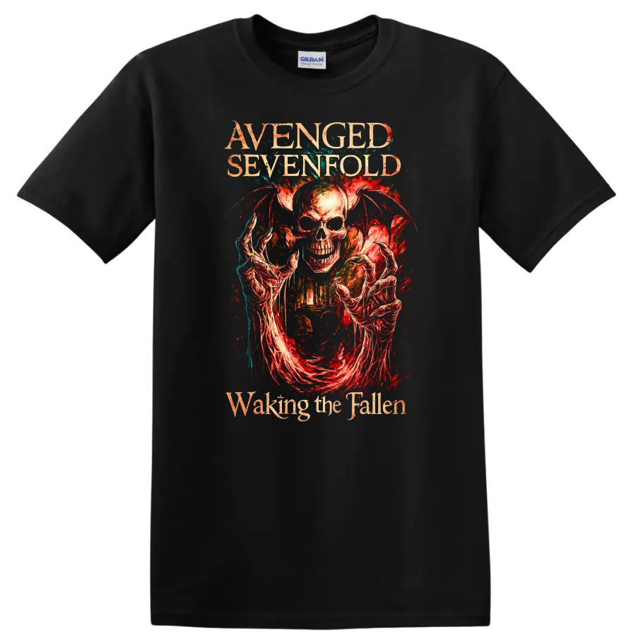 Avenged Sevenfold Retro Heavy Metal Skull Album Art T Shirt - Black