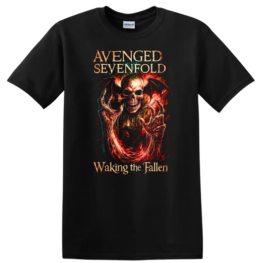 Avenged Sevenfold Retro Heavy Metal Skull Album Art T Shirt - Black