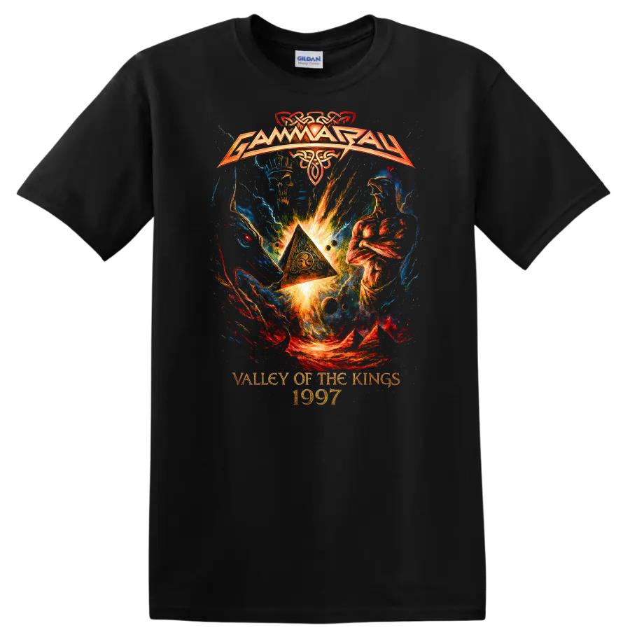 Valley of the Kings 1997 Retro Heavy Metal Album Cover T Shirt - Black