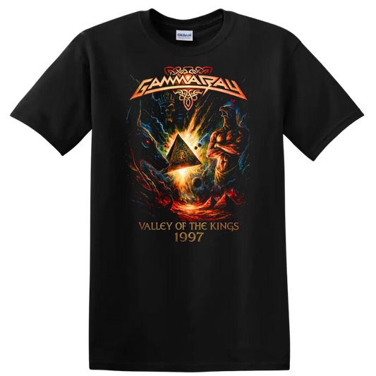 Valley of the Kings 1997 Retro Heavy Metal Album Cover T Shirt - Black