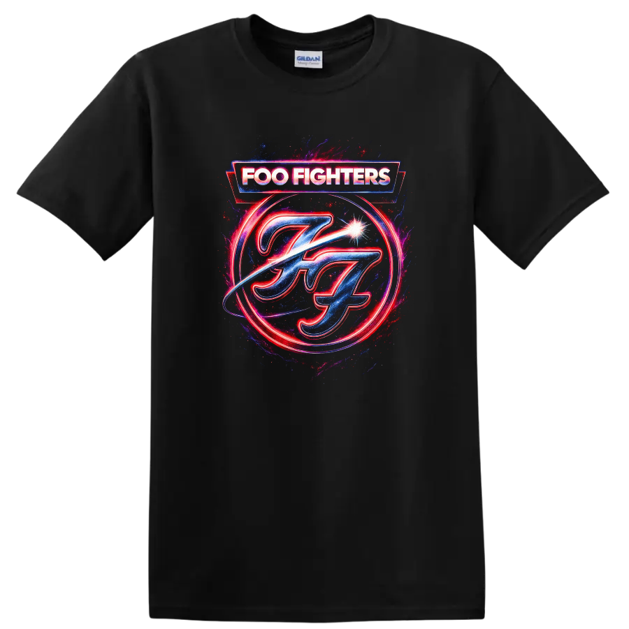 Foo Fighters Retro Heavy Metal Album Cover Style T Shirt - Black