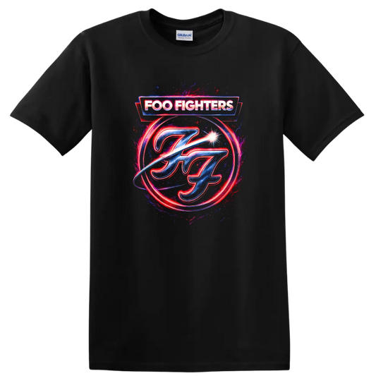 Foo Fighters Retro Heavy Metal Album Cover Style T Shirt - Black