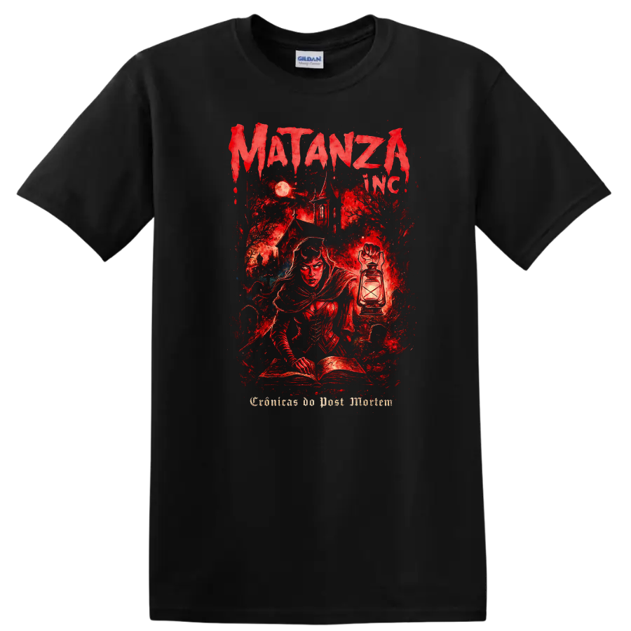 Matanza Inc Retro Heavy Metal Band Album Cover Style T Shirt - Black