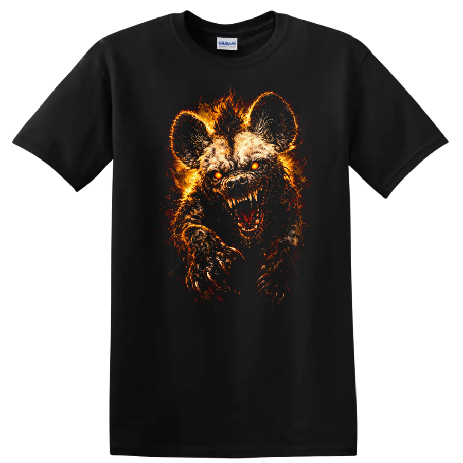 Fiery Werewolf Howling Wolf Head Graphic T Shirt for Animal Lovers - Black