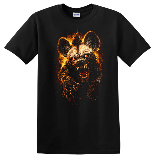 Fiery Werewolf Howling Wolf Head Graphic T Shirt for Animal Lovers - Black