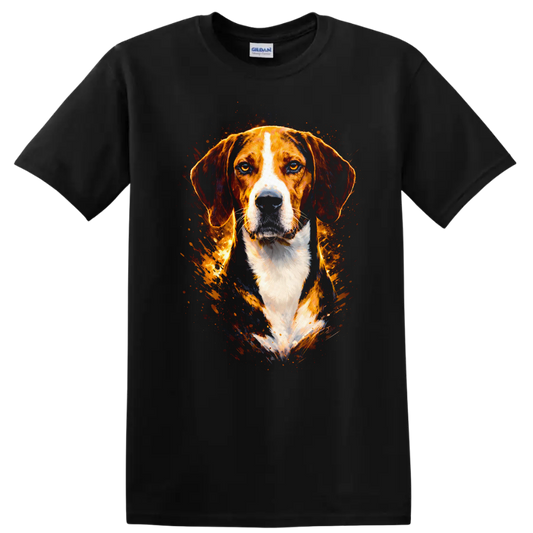 Beagle Dog Splash Art T Shirt Vibrant Pet Portrait for Dog Lovers - Black