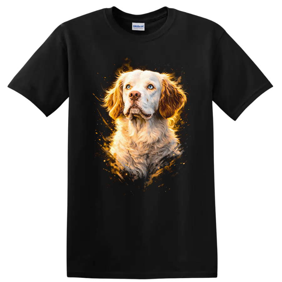Blue Eyed Cocker Spaniel Dog Portrait T Shirt for Dog Lovers - Black